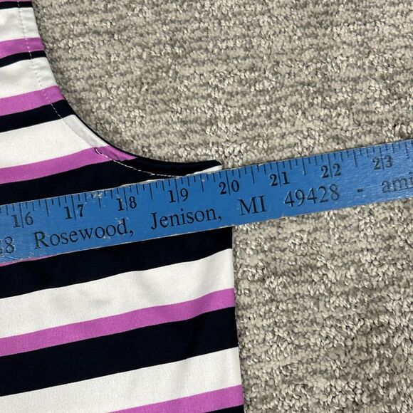 Tail Activewear Top Womens Large Golf Tennis Pickleball Striped Purple Navy - Picture 6 of 7